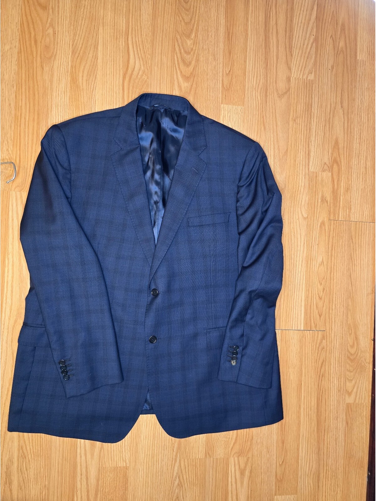 Ermenegildo Zegna Navy Blue Check Wool Suit Jacket And Pants